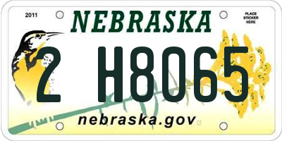 NE license plate 2H8065