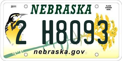 NE license plate 2H8093