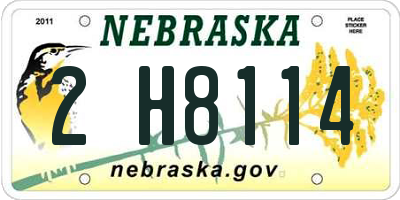 NE license plate 2H8114