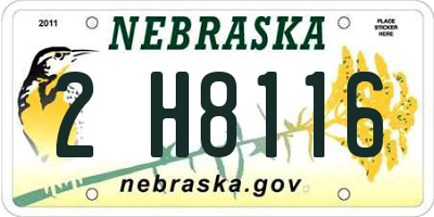 NE license plate 2H8116