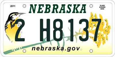 NE license plate 2H8137