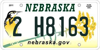 NE license plate 2H8163