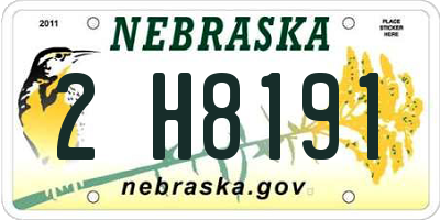 NE license plate 2H8191