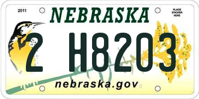 NE license plate 2H8203