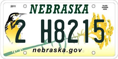 NE license plate 2H8215