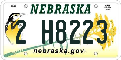 NE license plate 2H8223