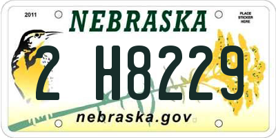 NE license plate 2H8229