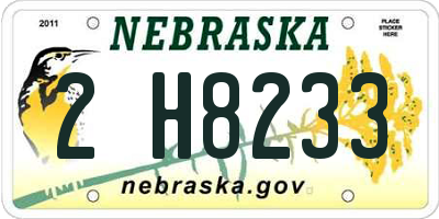 NE license plate 2H8233