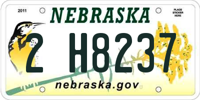 NE license plate 2H8237