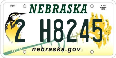 NE license plate 2H8245