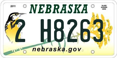 NE license plate 2H8263