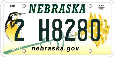 NE license plate 2H8280