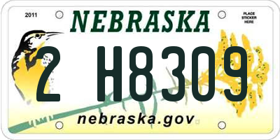 NE license plate 2H8309