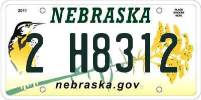 NE license plate 2H8312
