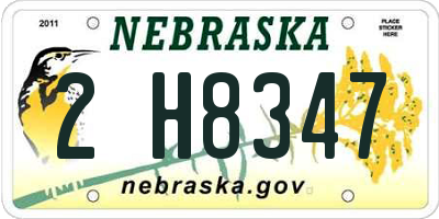 NE license plate 2H8347