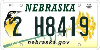 NE license plate 2H8419