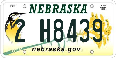 NE license plate 2H8439