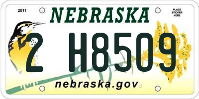 NE license plate 2H8509