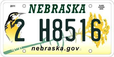 NE license plate 2H8516