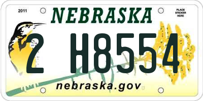 NE license plate 2H8554