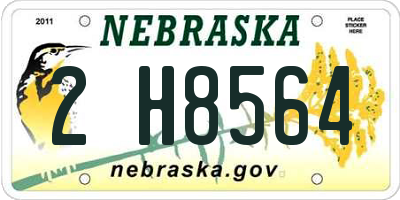 NE license plate 2H8564