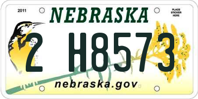 NE license plate 2H8573