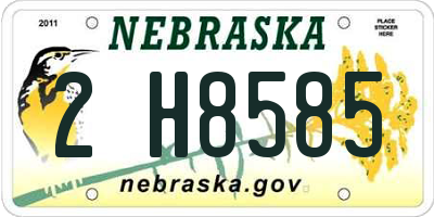 NE license plate 2H8585