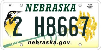NE license plate 2H8667