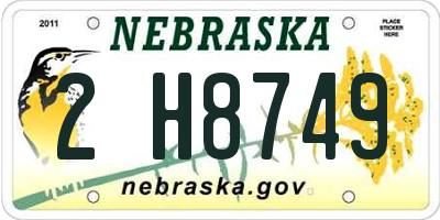 NE license plate 2H8749