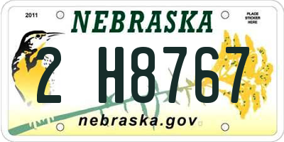 NE license plate 2H8767