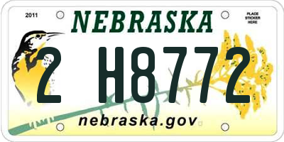 NE license plate 2H8772