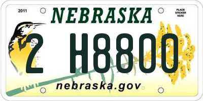 NE license plate 2H8800