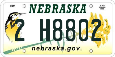 NE license plate 2H8802