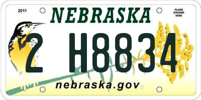 NE license plate 2H8834
