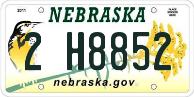 NE license plate 2H8852