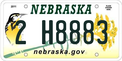 NE license plate 2H8883