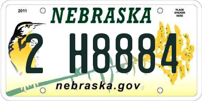 NE license plate 2H8884