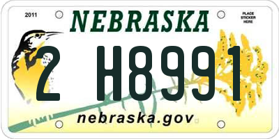 NE license plate 2H8991