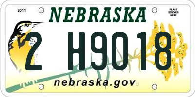 NE license plate 2H9018