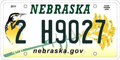 NE license plate 2H9027