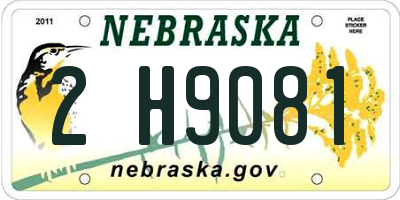 NE license plate 2H9081