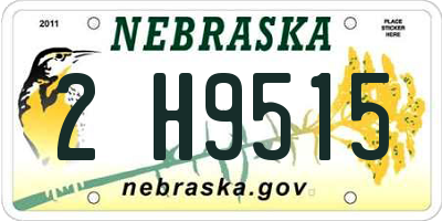 NE license plate 2H9515