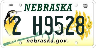 NE license plate 2H9528