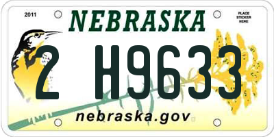 NE license plate 2H9633