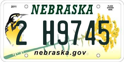 NE license plate 2H9745
