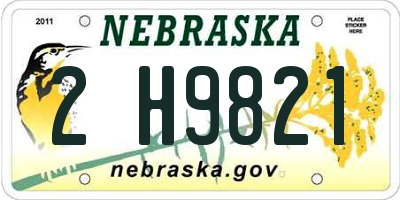 NE license plate 2H9821