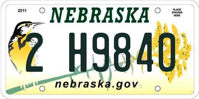 NE license plate 2H9840