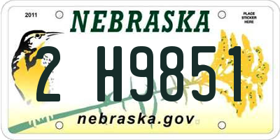NE license plate 2H9851