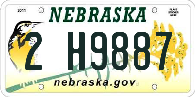 NE license plate 2H9887