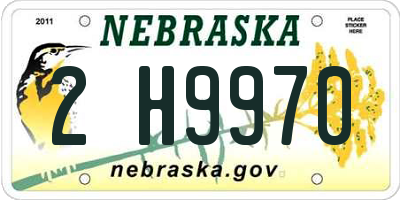 NE license plate 2H9970